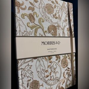Morris & Co Embroidered Floral Notebook Journal Stitched Needlepoint Pink Green